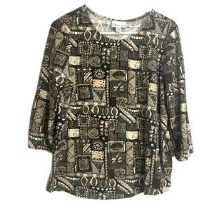 The Tog Shop Vintage 90s Abstract 3/4 Sleeve Tee